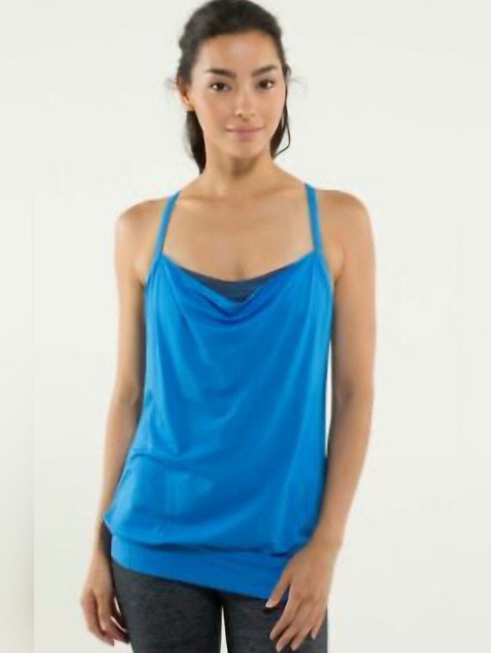 Lululemon Athletica Blue CYB Lightweight Built in Sports Bra Wicking Size 8